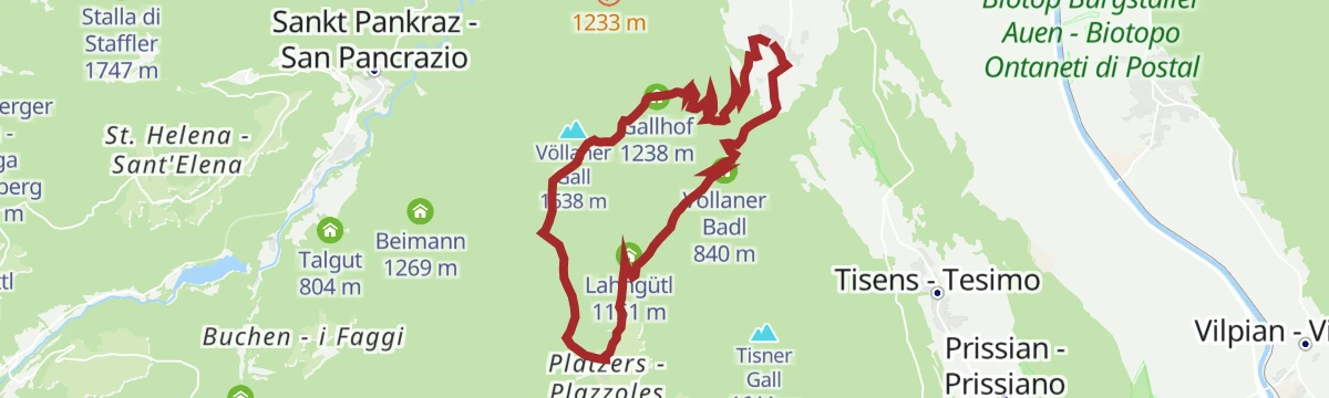 Route map: Foiana - Gruberhof - Gallhof - Giogo di Foiana - Plazzoles